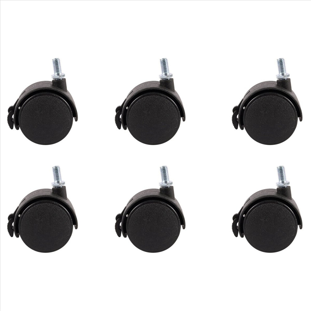 Furniture Swivel Locking Caster 8Mm Screw Stem 2-Inch Dia Wheel Black 4853158817206