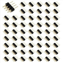 50 stuks 4-pins RGB LED mannelijke stekkeradapter voor 3528 5050 stripverlichting