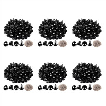 100 Olhos de crochê de segurança de plástico para artesanato em crochê (0,24 pol./6 mm)