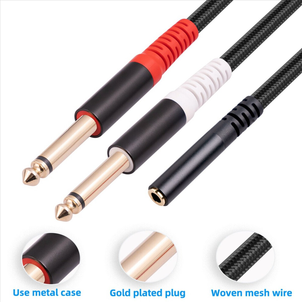 3.5Mm To Dual 6.5Mm Adapter 3.5Mm Audio Aux Cable Double Red/White 4853188078585
