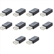 Black USB 2.0 Type A Female to Micro-USB B Female Adapter Plug