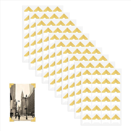 240 τεμάχια Γωνίες Φωτογραφιών για Scrapbooking, Αυτοκόλλητα Γωνιών, Χρυσά 1