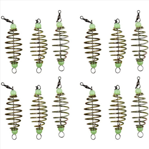 12Pcs Luminous Karpfen Angeln Feeder Spule In-Linie Köder Korb Köder 1