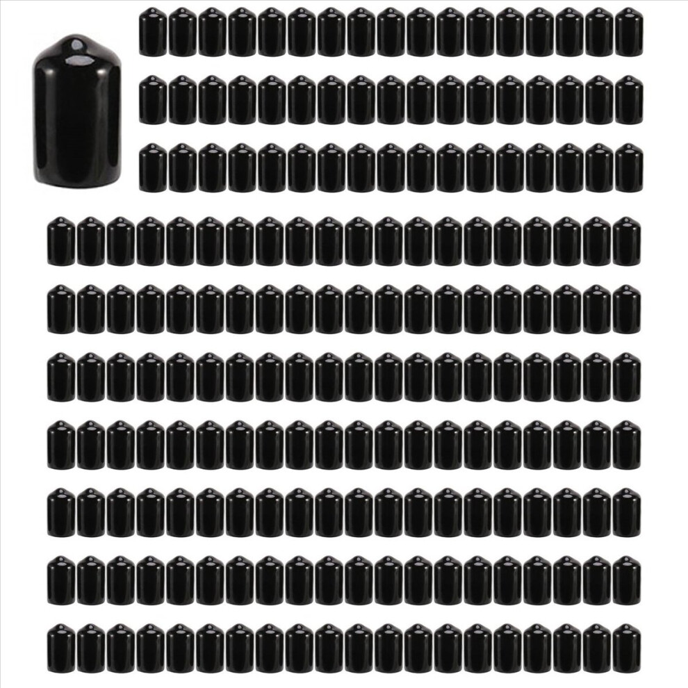 100Pcs Rubber End Caps 9.5Mm Id Pvc Round Tube Bolt Cap Cover Black 4853158854317