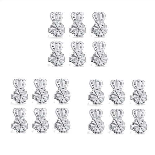 3-Pairs Earring Backs,Earring Backs Lifter(Silver)