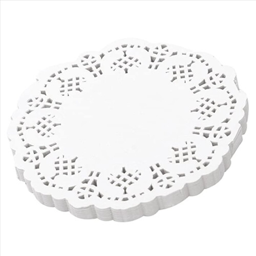 Lace Doilies Paper 100 Pcs,4.5 inch Liners for Cake,Tableware Display 2