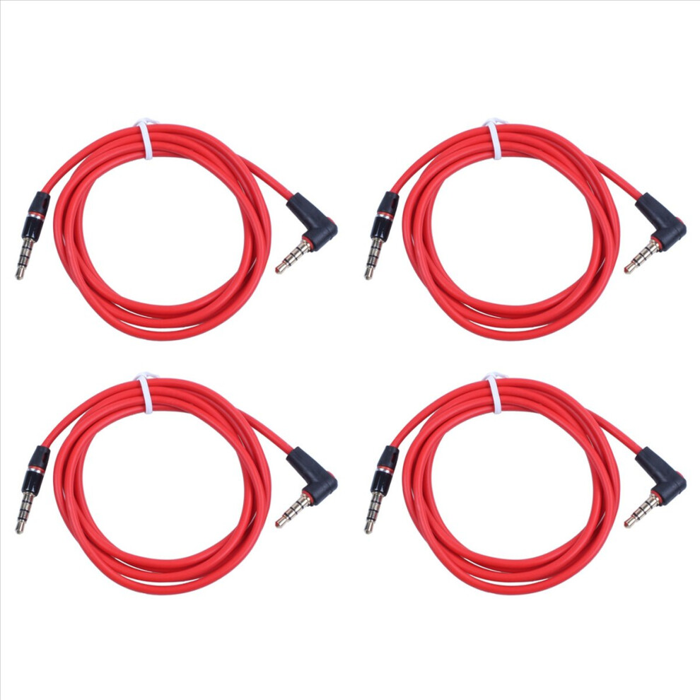 3.5Mm 1/8Â 4 Pole Car Aux Audio Cord Cable Record Headphone Red 4853158835255