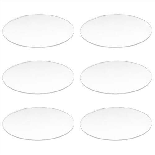 Transparent 3mm thick Mirror Acrylic round Disc Diámetro:60mm