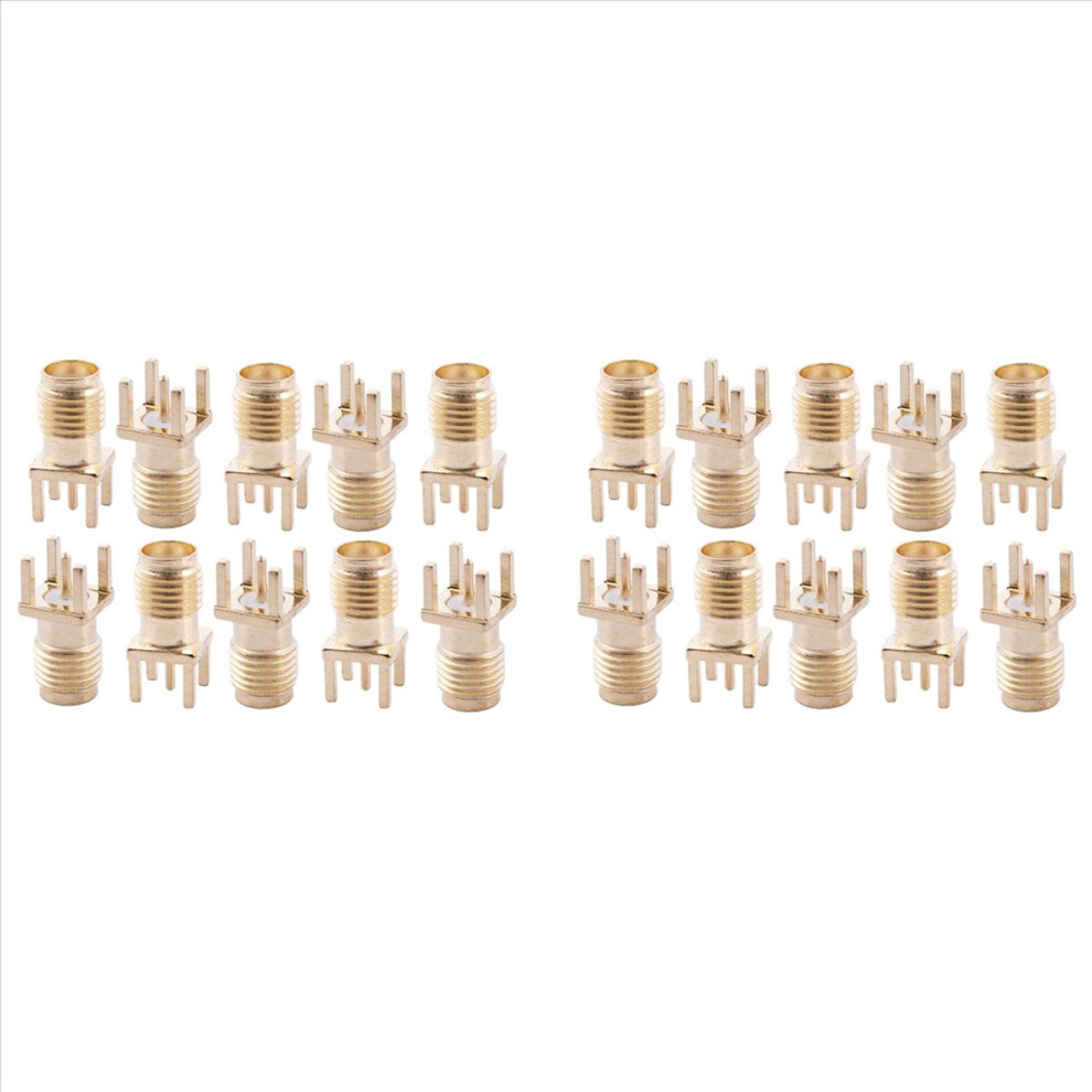 10X Sma Female Jack Solder Pcb Mount Straight Connector Gold 4853188052585