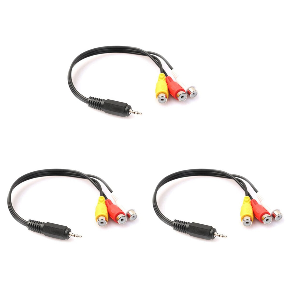 Photos - Cable (video, audio, USB) Markenlos 2.5mm Mini AV Male to 3RCA Female M/F Audio Video Adapter Cord