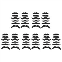 Confezione da 12 baffi finti autoadesivi assortiti / set di baffi