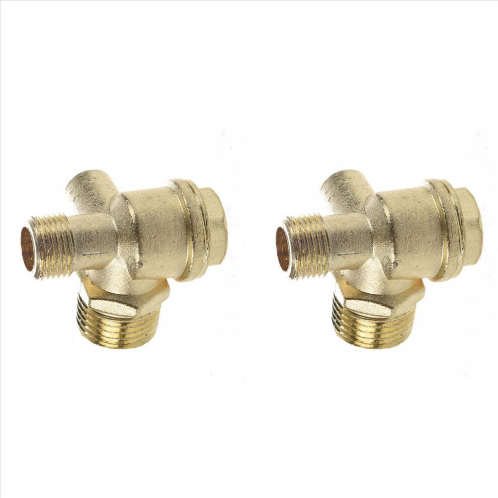3/8 Inch Female Thread Tube Connector Air Compressor Check Valve Gold 4853158891671