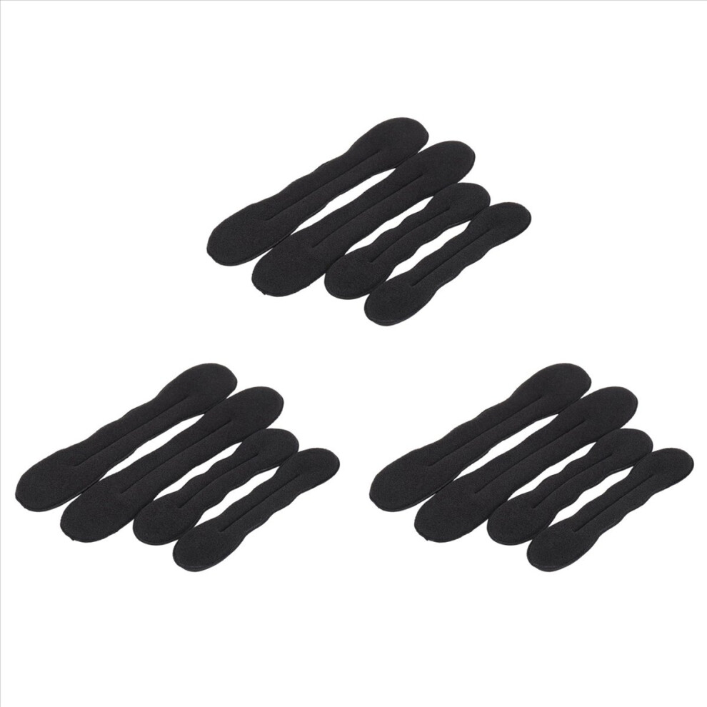 Markenlos Magic Bun Maker (2 Small, 2 Large) Foam Sponge Bun Shaper Hair(Black)