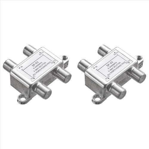 Splitter per cavo coassiale a 3 vie, 5-2400 MHz, compatibile con CATV e decoder.