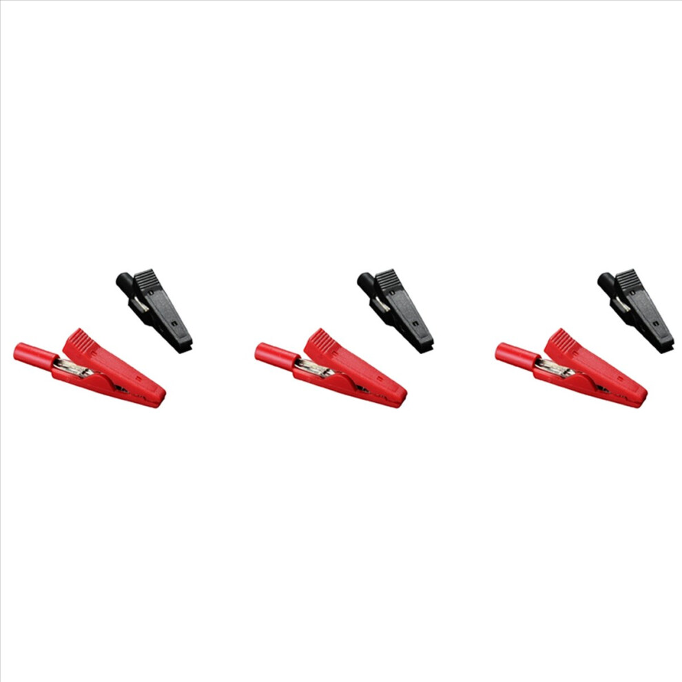 2X Insulated Alligator Clip Connector Clamp Testing Probe Red+Black 4853188052578