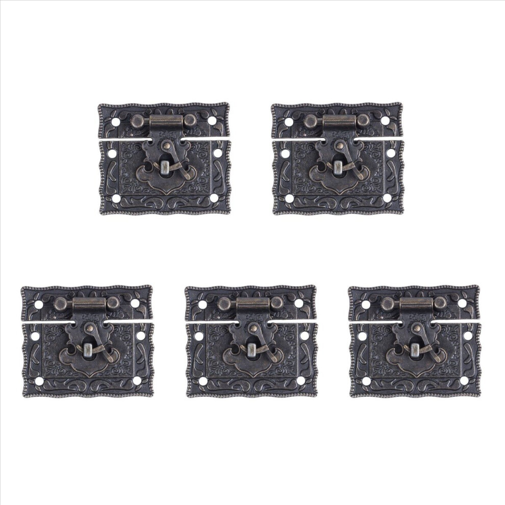 Wood Case Chest Box Rectangle Clasp Closure Hasp Latches Bronze Tone 4853188024049