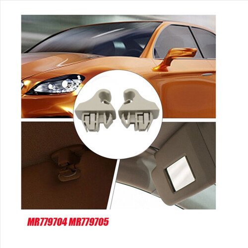 2Pcs Beige Sun Visor Hook Holder Clip MR779704 MR779705 1