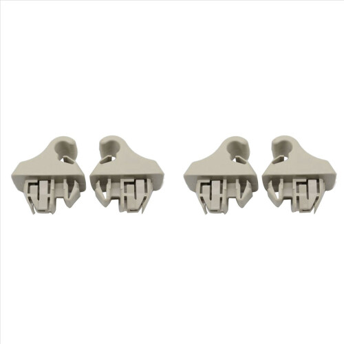 2Pcs Beige Sun Visor Hook Holder Clip MR779704 MR779705
