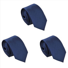 Polyester smalle hals stropdas, skinny effen donkerblauwe dunne stropdas voor heren