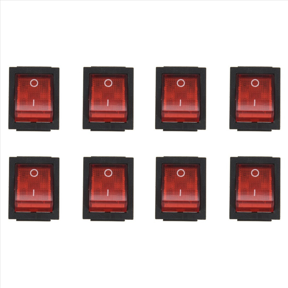 Red Light 4 Pin Dpst On/Off Snap In Rocker Switch 15A/250V 20A/125V 4852133343136