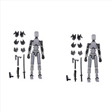 Robot Action Figure, 3D Printed with Full Articulation Gray