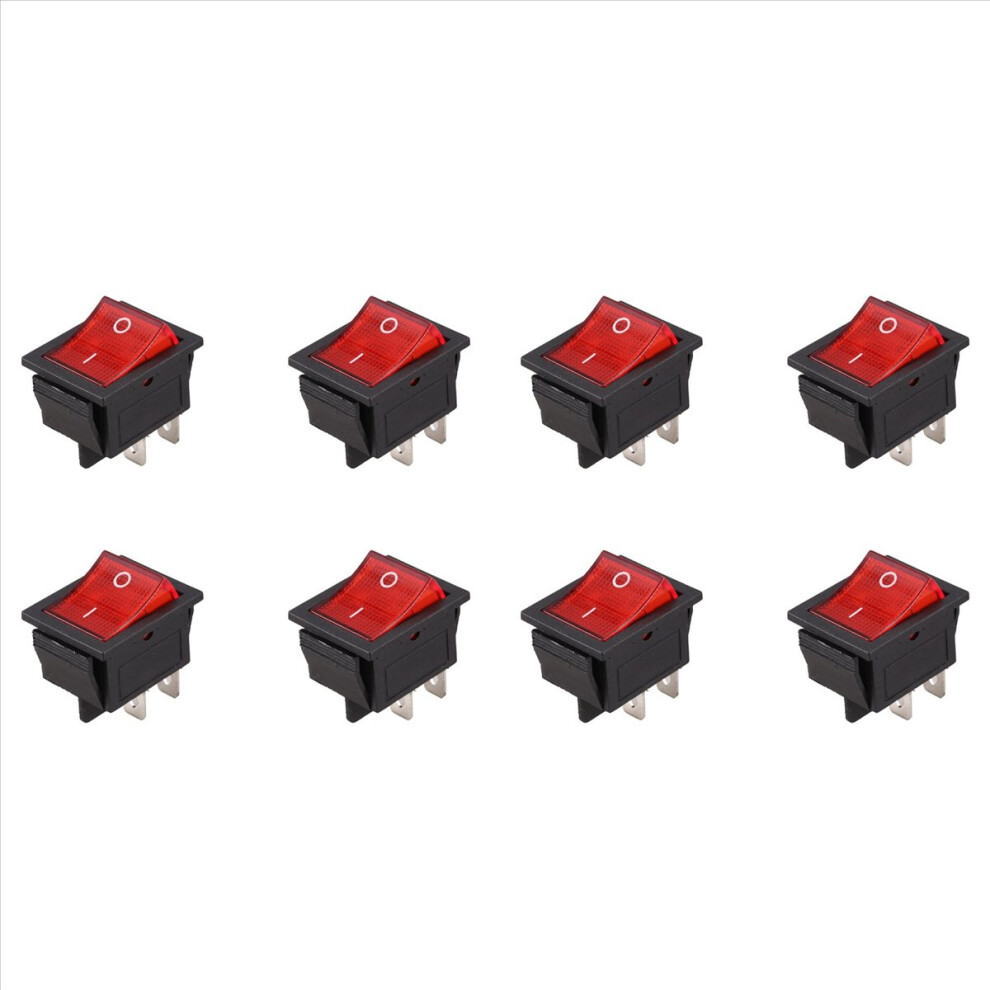 Red Light Illuminated 4 Pin Dpst On/Off Snap In Rocker Switch 4853158854218