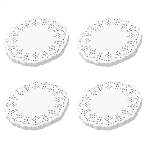 Lace Doilies Paper 100 Pcs,4.5 inch Liners for Cake,Tableware Display