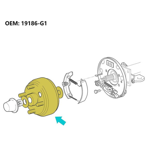 2Pcs Golf Cart Brake Drum Hub Assembly for 1982-Up 1