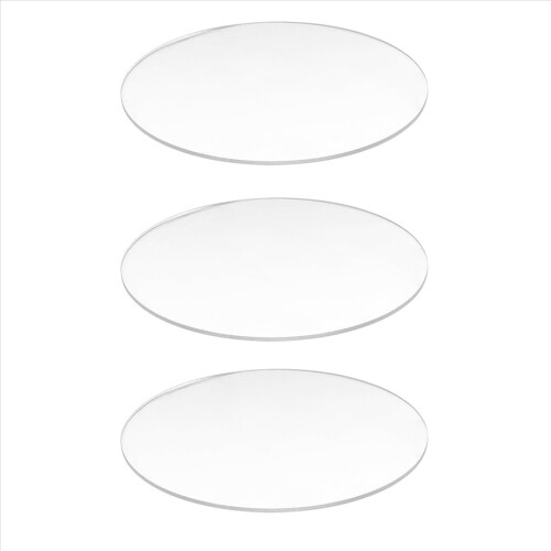 Transparent 3mm thick Mirror Acrylic round Disc Diámetro:60mm