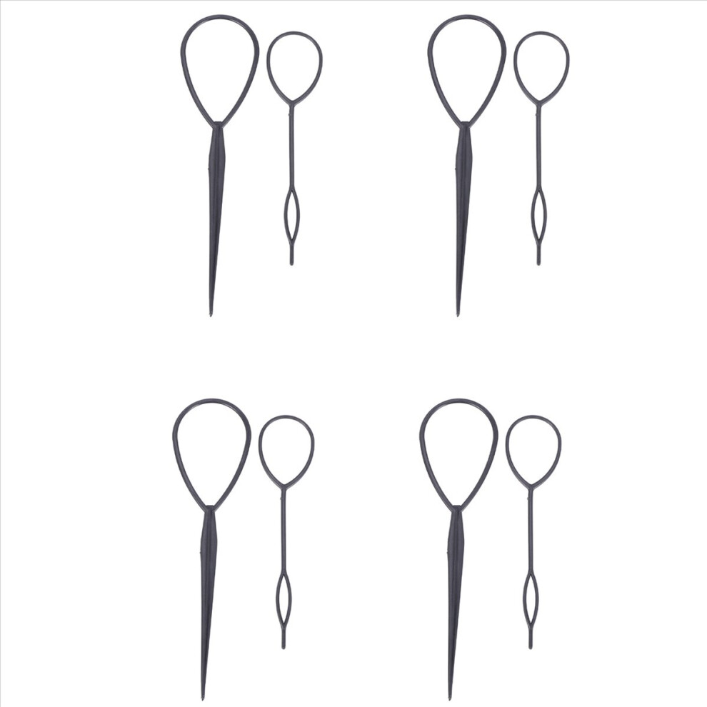 Markenlos 2 Pcs Topsy Tail Hair Styler Hair Style Hair Twister Snare Loop Black