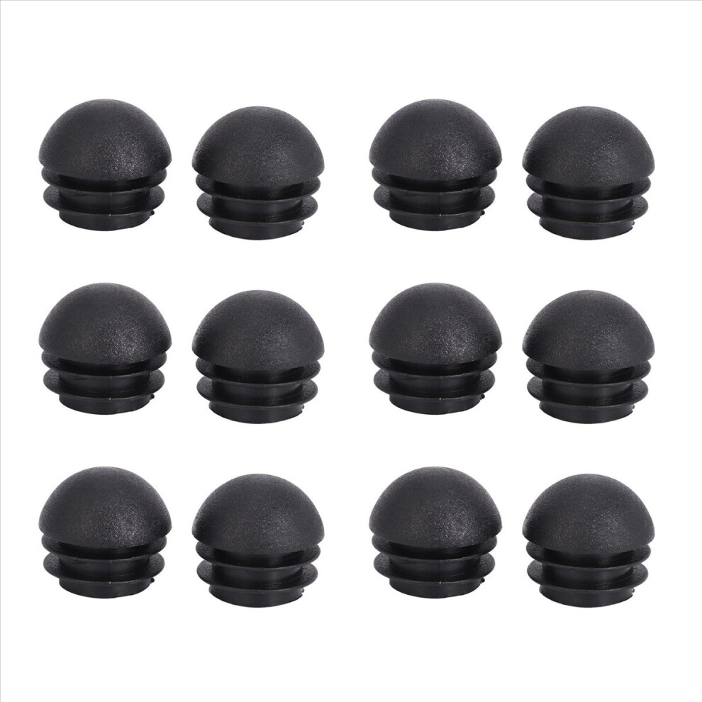 2 Pcs 25Mm Dia Plastic Round Tube Inserts End Blanking Caps Black 4852133333724