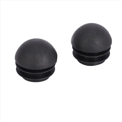 2 Pcs 25mm Dia Plastic Round Tube Inserts End Blanking Caps Black 1