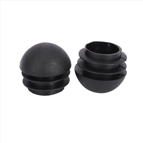 2 Pcs 25mm Dia Plastic Round Tube Inserts End Blanking Caps Black 2