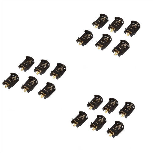 6PCS Brown Plastic Housing CR2032 Button Cell Battery Socket Holder