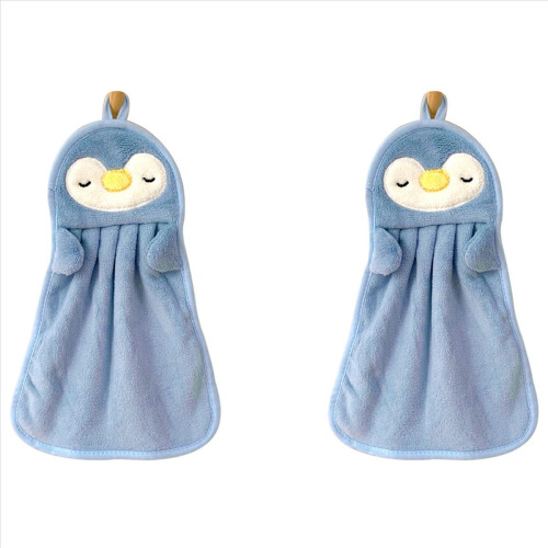 Toalha de mão absorvente para pendurar, azul