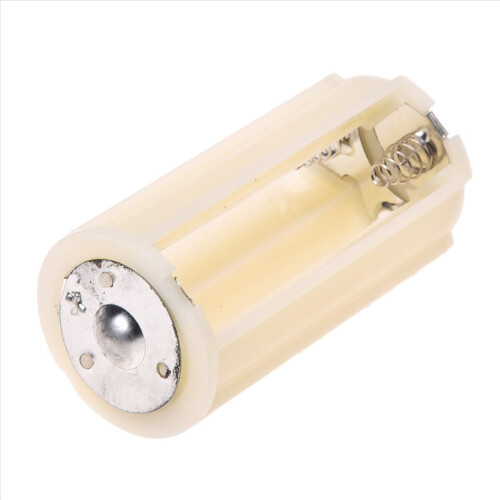 Grey white Cylinder Battery Holder Adapter for 3x1.5V AA Batteries 1