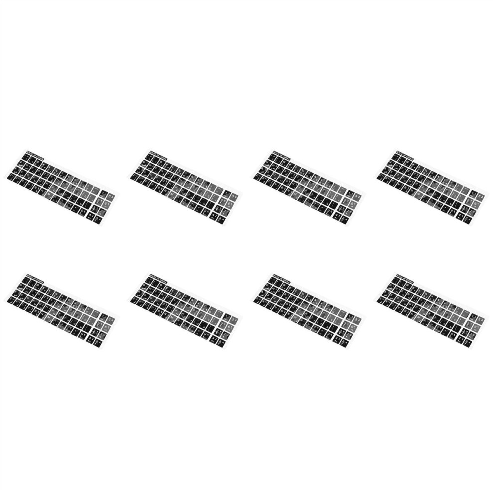 Letters Arabic English Keyboard Sticker Decal White/Black 4853158881443