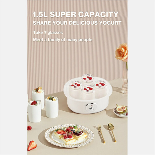 Yogurt Maker with 7 Glass Jars Electric Yogurt Maker UK Plug 1
