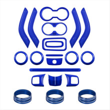 21Pcs Car Interior Decoration Cover Interior Trim Kit Blue