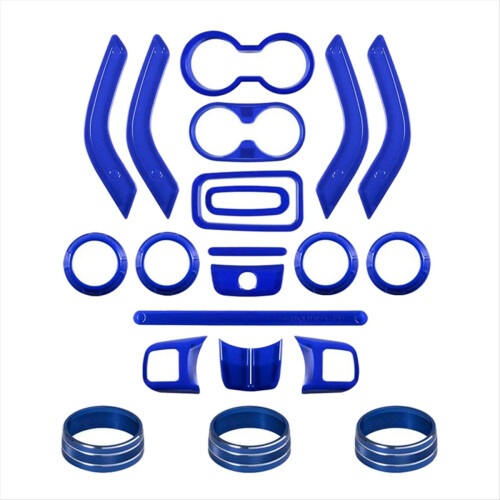 21Pcs Car Interior Decoration Cover Interior Trim Kit Blue