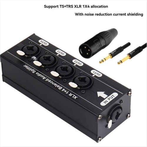 Διαχωριστής ήχου XLR 1x4 Balanced Audio Splitter Κουτί διαχωρισμού σήματος ήχου 2