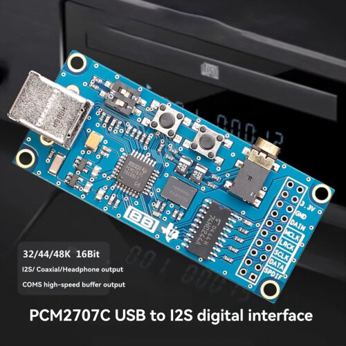 PCM2707C USB to I2S Digital Interface USB Sound Card 2
