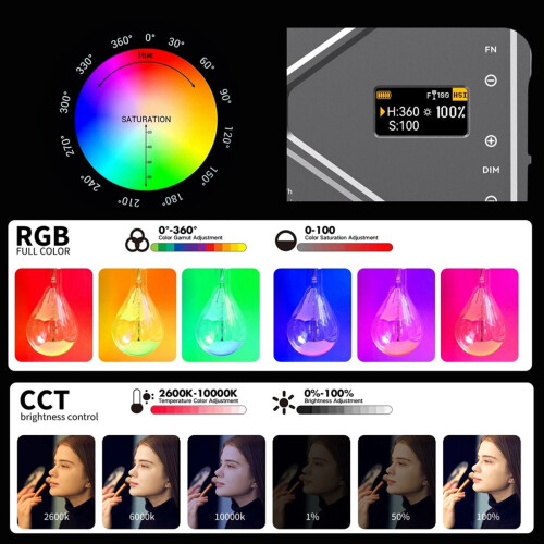 New RGB Video Light 10W Portable Selfie LED Camera Light 1