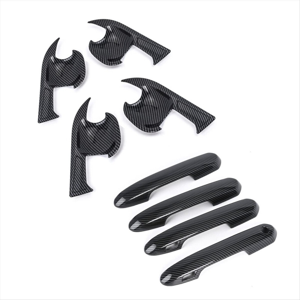 Car Exterior Door Handle Cover+Trim For Carbon Fiber Pattern 4852331011578