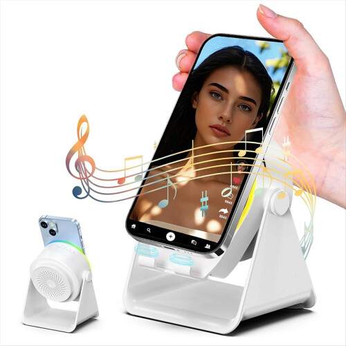 Wireless Induction Speaker,Cell Phone Stand with Bluetooth Speaker A 1