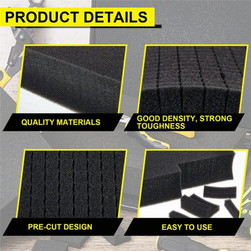 4Pieces Foam Insert for Cases Tool Box Sponge Pad,40X40X2cm/40X40X5cm 2