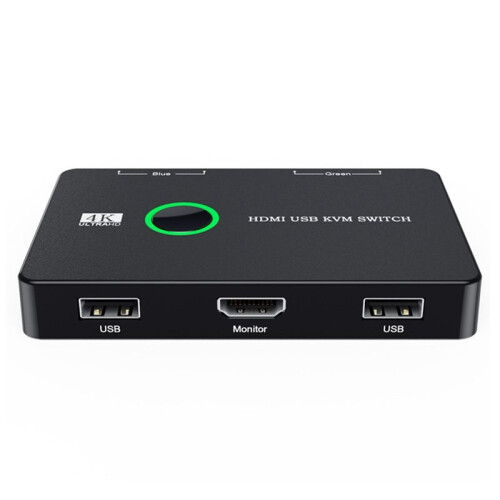 KVM Switch Κουτί 2 θυρών USB και συμβατό Switch για 2 υπολογιστές 2