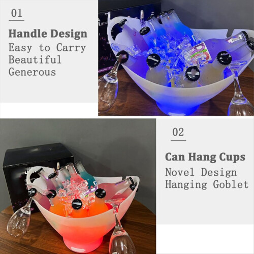 Ice bucket with Bluetooth speaker, light bar, portable wine bucket. 2