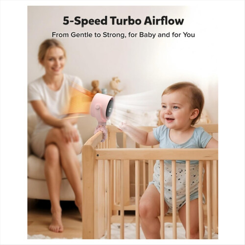 Kinderwagenventilator, oplaadbare, draagbare ventilator met clip 1