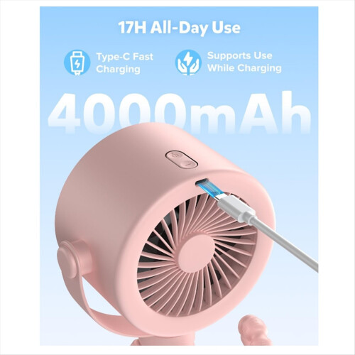 Kinderwagenventilator, oplaadbare, draagbare ventilator met clip 2